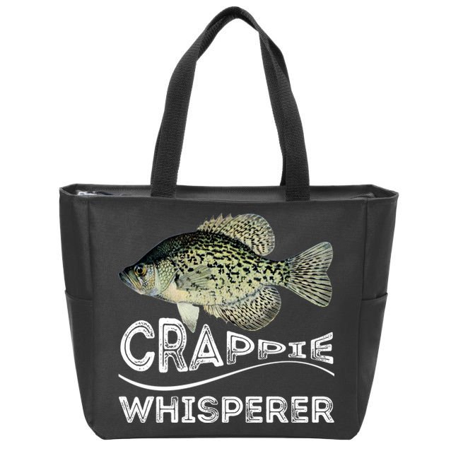 Funny Crappie Whisperer Fishing Black Crappie Lake Fish Gift Zip Tote Bag