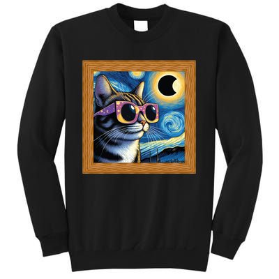 Funny Cat Wearing Solar Eclipse Glasses Sweatshirt