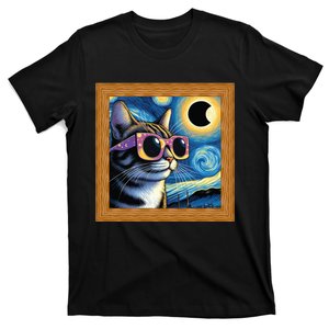 Funny Cat Wearing Solar Eclipse Glasses T-Shirt