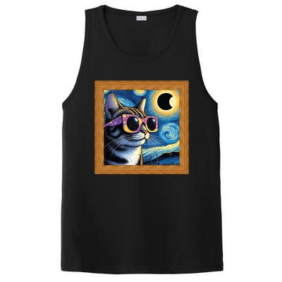 Funny Cat Wearing Solar Eclipse Glasses PosiCharge Competitor Tank