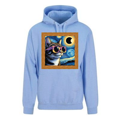 Funny Cat Wearing Solar Eclipse Glasses Unisex Surf Hoodie