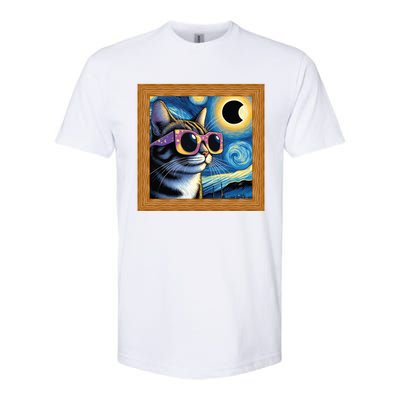 Funny Cat Wearing Solar Eclipse Glasses Softstyle® CVC T-Shirt