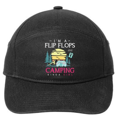 Funny Camper Women Camp Flip Flops Retro Camping 7-Panel Snapback Hat