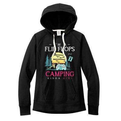 Funny Camper Women Camp Flip Flops Retro Camping Women's Fleece Hoodie