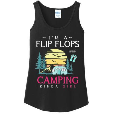 Funny Camper Women Camp Flip Flops Retro Camping Ladies Essential Tank