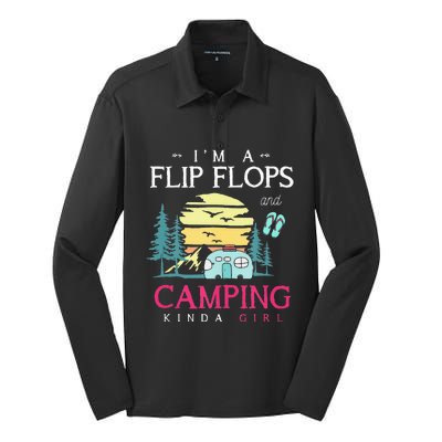 Funny Camper Women Camp Flip Flops Retro Camping Silk Touch Performance Long Sleeve Polo