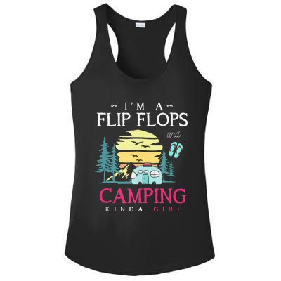 Funny Camper Women Camp Flip Flops Retro Camping Ladies PosiCharge Competitor Racerback Tank