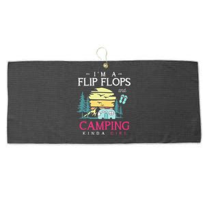 Funny Camper Women Camp Flip Flops Retro Camping Large Microfiber Waffle Golf Towel