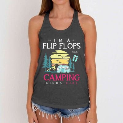 Funny Camper Women Camp Flip Flops Retro Camping Women's Knotted Racerback Tank