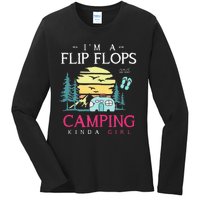 Funny Camper Women Camp Flip Flops Retro Camping Ladies Long Sleeve Shirt