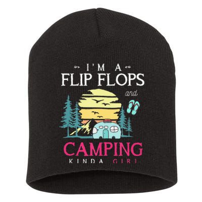 Funny Camper Women Camp Flip Flops Retro Camping Short Acrylic Beanie