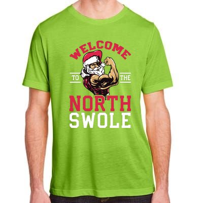 Funny Christmas Weightlifting Workout North Swole Adult ChromaSoft Performance T-Shirt