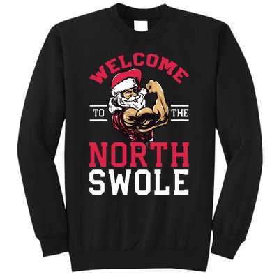 Funny Christmas Weightlifting Workout North Swole Sweatshirt