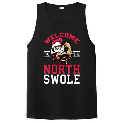 Funny Christmas Weightlifting Workout North Swole PosiCharge Competitor Tank