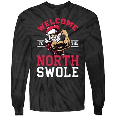 Funny Christmas Weightlifting Workout North Swole Tie-Dye Long Sleeve Shirt