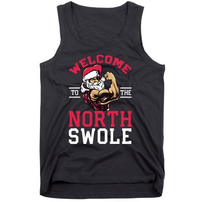 Funny Christmas Weightlifting Workout North Swole Tank Top