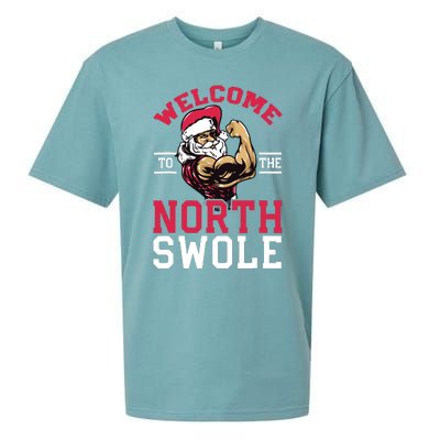 Funny Christmas Weightlifting Workout North Swole Sueded Cloud Jersey T-Shirt