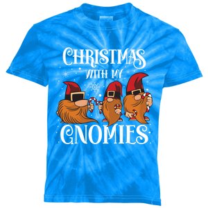 Funny Christmas With My Gnomies Gift Kids Tie-Dye T-Shirt