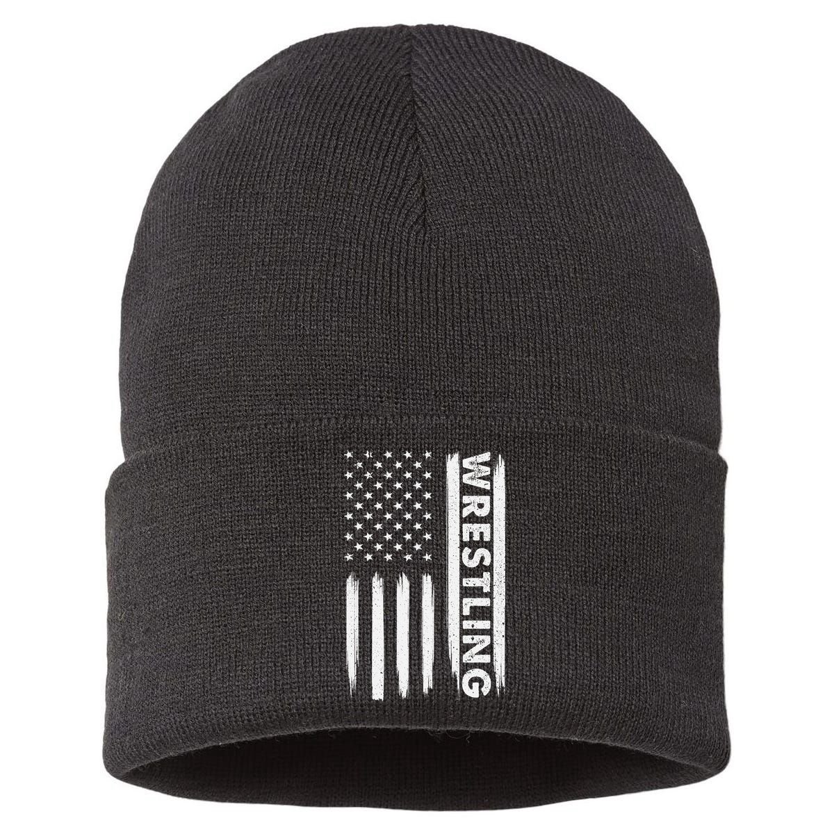 Funny Cool Wrestling USA Design  Wrestling Coach    Sustainable Knit Beanie