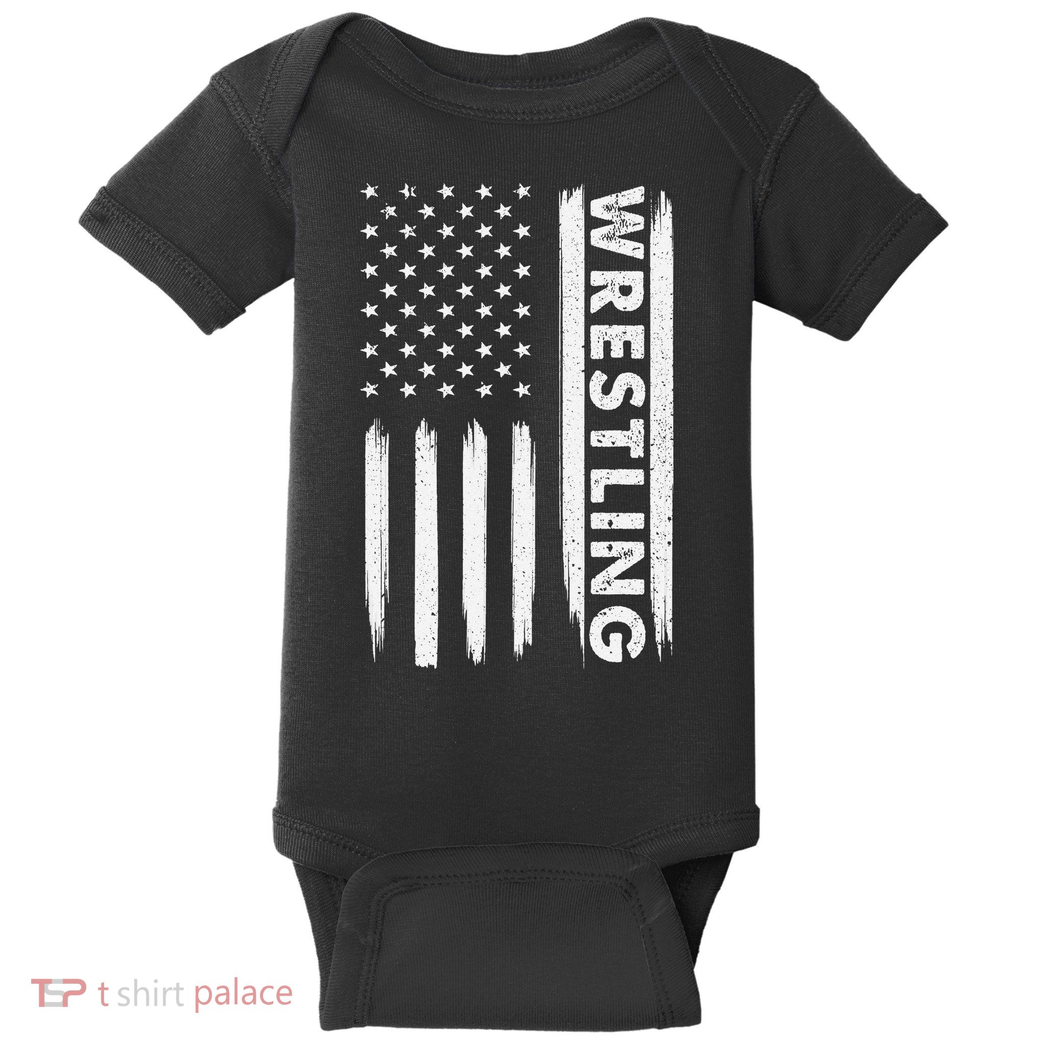 Funny Cool Wrestling USA Design  Wrestling Coach    Baby Bodysuit
