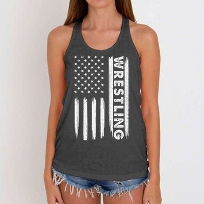 Funny Cool Wrestling USA Design  Wrestling Coach    Women's Knotted Racerback Tank