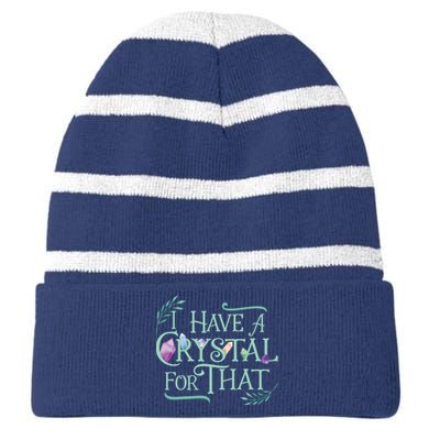 Funny Crystals Witchy Quote Chakras Energy Healing Striped Beanie with Solid Band