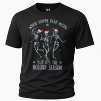 Funny Christmasween When You're Dead Inside But It's The Holiday Season Skeletons Cooling Performance Crew T-Shirt