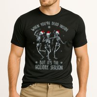 Funny Christmasween When You're Dead Inside But It's The Holiday Season Skeletons Cooling Performance Crew T-Shirt