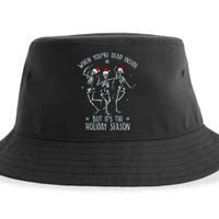 Funny Christmasween When You're Dead Inside But It's The Holiday Season Skeletons Sustainable Bucket Hat