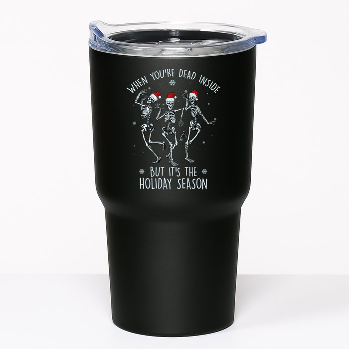 Funny Christmasween When You're Dead Inside But It's The Holiday Season Skeletons Tumbler