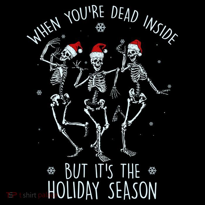 Funny Christmasween When You're Dead Inside But It's The Holiday Season Skeletons Youth Performance Sprint T-Shirt