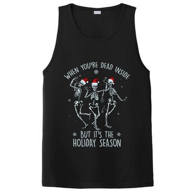 Funny Christmasween When You're Dead Inside But It's The Holiday Season Skeletons PosiCharge Competitor Tank