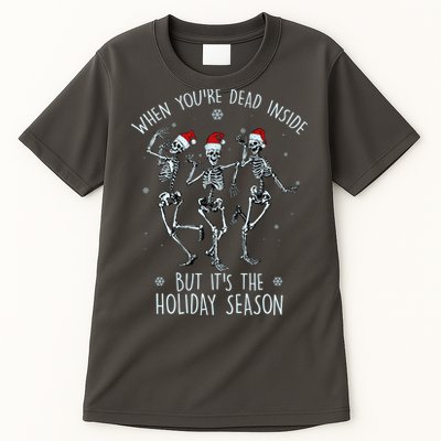Funny Christmasween When You're Dead Inside But It's The Holiday Season Skeletons Tall T-Shirt
