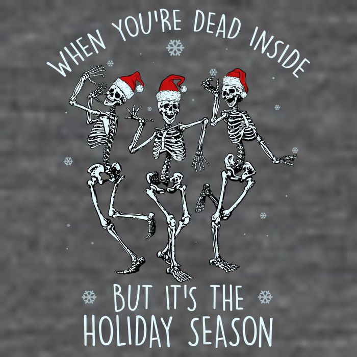 Funny Christmasween When You're Dead Inside But It's The Holiday Season Skeletons Flat Bill Trucker Hat