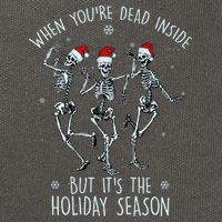 Funny Christmasween When You're Dead Inside But It's The Holiday Season Skeletons Cotton Canvas Backpack