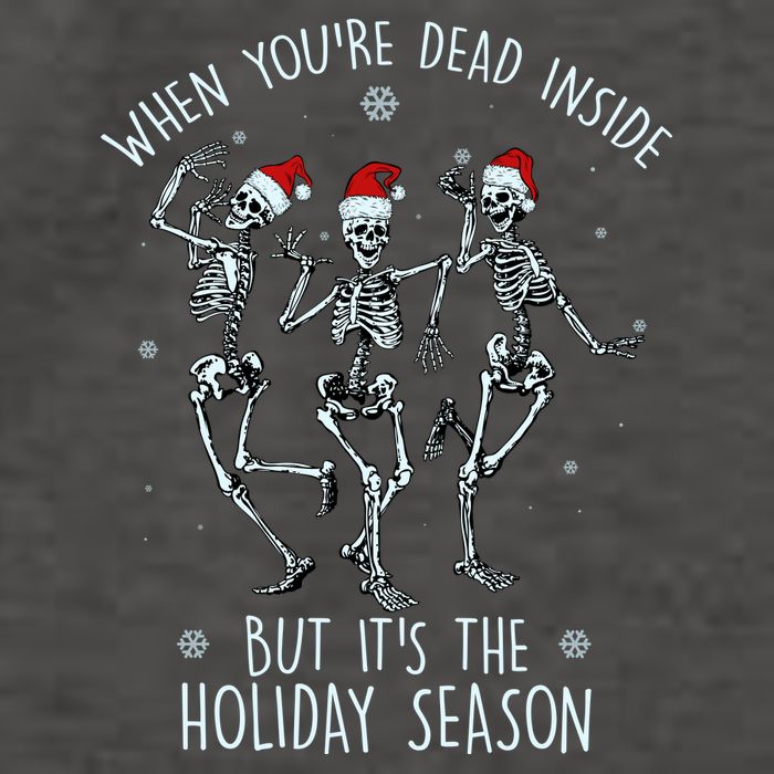 Funny Christmasween When You're Dead Inside But It's The Holiday Season Skeletons Vector Backpack