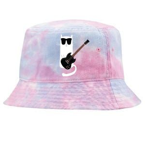 Funny Cat Wearing Sunglasses Playing Electric Guitar Tie-Dyed Bucket Hat