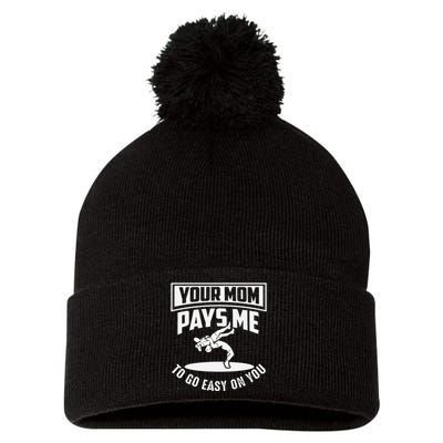 Funny Cool Wrestling USA Design  Wrestling Coach    Pom Pom 12in Knit Beanie