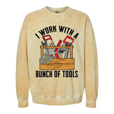 Funny Construction Worker Gift Carpenter Woodworker Handyman Colorblast Crewneck Sweatshirt