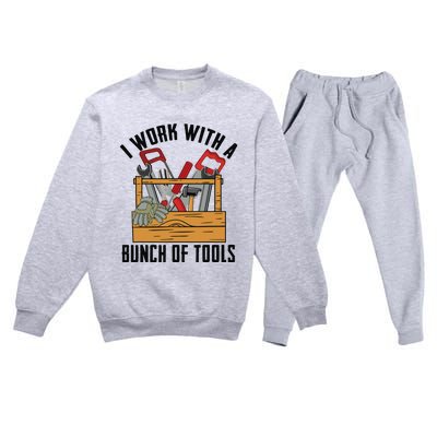 Funny Construction Worker Gift Carpenter Woodworker Handyman Premium Crewneck Sweatsuit Set