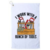 Funny Construction Worker Gift Carpenter Woodworker Handyman Platinum Collection Golf Towel