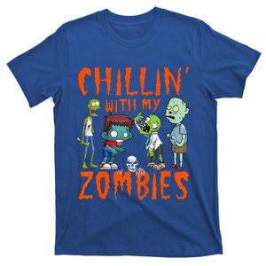 Funny Chillin With My Zombies Halloween Funny Zombie T-Shirt