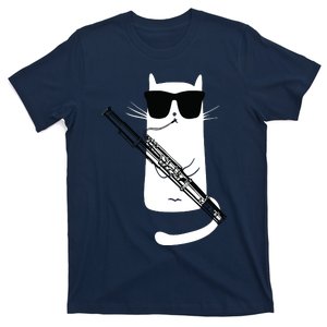 Funny Cat Wearing Sunglasses Playing Bassoon T-Shirt