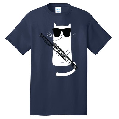 Funny Cat Wearing Sunglasses Playing Bassoon Tall T-Shirt