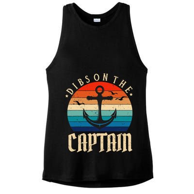 Funny Captain Wife Dibs on the Captain Ladies PosiCharge Tri-Blend Wicking Tank
