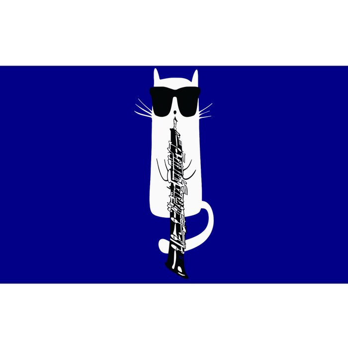 Funny Cat Wearing Sunglasses Playing Oboe Bumper Sticker