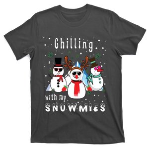 Funny Chilling With My Snowmies Weed Christmas 420 Cannabis T-Shirt