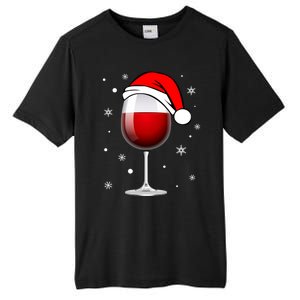 Funny Christmas Wine Glass Santa Hat Holiday For Wine Lovers Cute Gift Tall Fusion ChromaSoft Performance T-Shirt