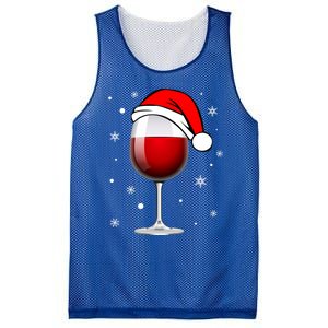 Funny Christmas Wine Glass Santa Hat Holiday For Wine Lovers Cute Gift Mesh Reversible Basketball Jersey Tank