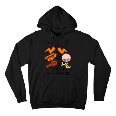 Funny Chicken Wing Song Lyric Hot Dog Bologna Macaroni Hoodie